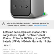 ✅ Ecoflow Delta 3 Classic. Potencia nominal de 1800W y picos de 3600W, batería de 1024Wh. Nueva en su caja con garantía. - Img 54888013