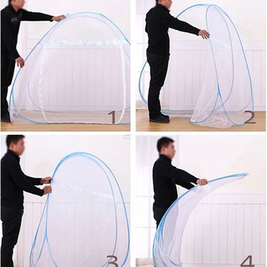Mosquitero de malla fina plegable portátil para cama u otro sitio. 120 cm de ancho. Tienda portátil Mosquitera - Img 119451736