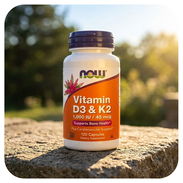 Vitamina D3 + K2 (1000IU/45mcg) (NOW Foods · 120 cápsulas) - Img 56929300