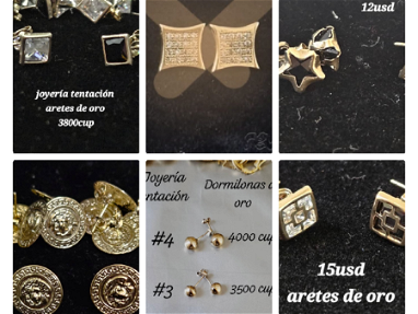 Variedad de prendas de oro 10k. Cadenas, anillos, piercing, argollas, aretes, azabches - Img 64545121