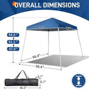 Tienda plegable portátil impermeable de 8 x8 pies, tela Oxford 210D duradera, estructura de acero con recubrimiento - Img 55503893