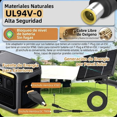 Adaptador Energía XT60 -> DC 7909 (8mm) - NUEVOS - Img 118358731