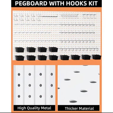 Kit de Paneles Pegboard con Ganchos y Contenedores - 6/7