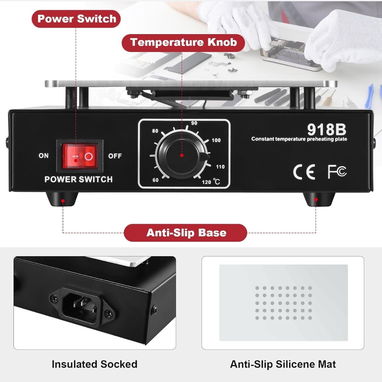 Separadora de pantallas Soiiw 7" LCD - Panel de precalentamiento 110V 450W para Reparación de Teléfonos 🌐 - 3/6