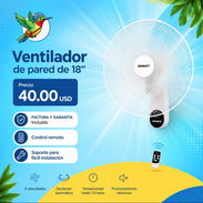 Ventilador de Pared 18" con control remoto ysoporte incluido - Img 56402357