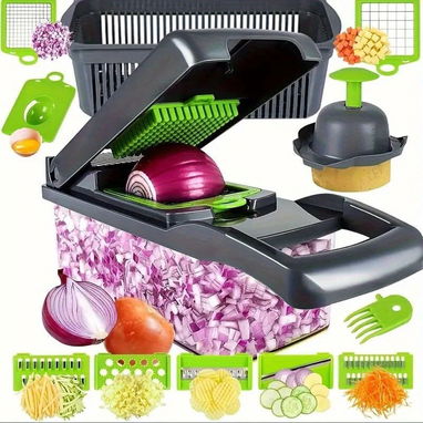 🔪 Picadora de Verduras 16 en 1 – ¡Tu aliada perfecta en la cocina! 🥕🧅 - Img 101205692