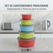 Set de 5 Pozuelos Azul,Verde y Rojo Marca Princeware - Img 57847203