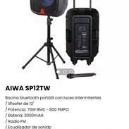 !!!AIWA SP12TW de 800W Bocina bluetooth portátil con luces intermitentes / Woofer de 12" / Potencia de salida: 800W...!! - Img 45513082