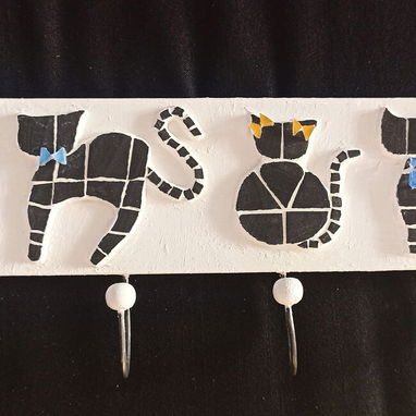 🐱 Perchero artesanal de mosaicos - Diseño gaticos🐾 - 2/2