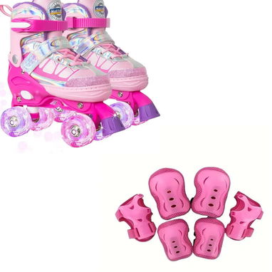 Combo de patines y protectores Obtèn este combo en descuento. Talla de los patines: EU 31-34 Talla de los protectores 2 - 2/2