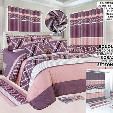 Juegos de edredon, sabanas, cortinas, alfombras y juego de baño **24pcs**tg95* - Img 123706427