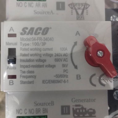 Transfer Automático de 3 Polos 100A, 220V ⚡Transfer Automático de 3 Polos 100A, 220V 〽️ Marca: SACO ✅ Tipos: 3P/100A ✅ R - Img 120591299