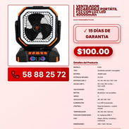 VENTILADOR RECARGABLE PORTÁTIL F22 CON LUZ LED 40000mAh VPT -0296 - Img 57870589