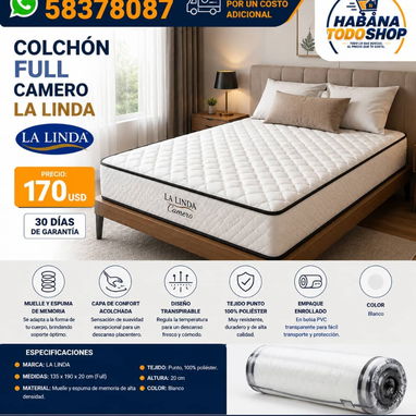 COLCHÓN FULL CAMERO LA LINDA Y QUEEN NUEVOS!!!! - 2/4