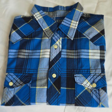 Camisa mangas largas de hombre ,color  azul - 3/4