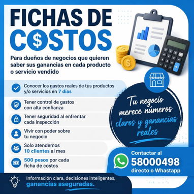 Fichas de Costos, Creación de Mipymes y currículum - Img 122621666
