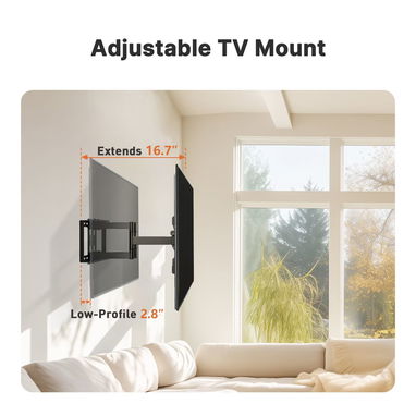 SOPORTE MOUNTFV FULL MOTION TV 37-90" 132LB VESA 600X400 ARTICULADO ENVÍO DISPONIBLE + GARANTÍA - 4/7