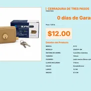 Cerradura de 120mm S.P.C Modelo 2020YP-3M con Cilindro de Latón de Fábrica VPT#-0456 - Img 55553273