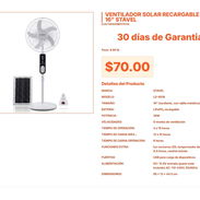 Ventilador Solar Stavel LD-8016: Temporizador, Luz LED y 5 Velocidades Pro VPT#-0396 - Img 55481599