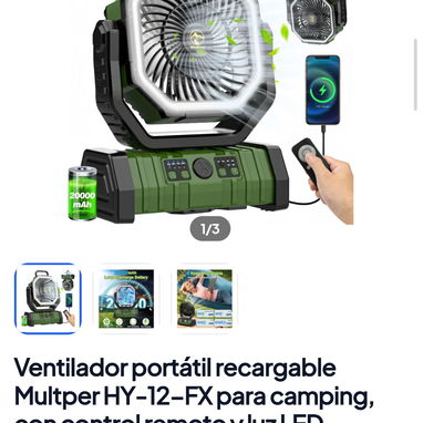 Ventilador Portátil Recargable - 4/4