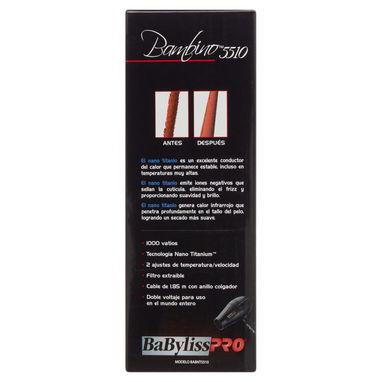 💨 BaBylissPRO Bambino Secador De Viaje Nano Titanium | Compacto, Liviano, Bivolt Y Antifrizz 🌍 Envío* + Garantía** - Img 96719126