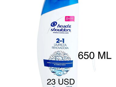 💯Champú HEAD AND SHOULDERS Anticaspa de 375 ML de 650 ML y de 1000 ML💯  El shampoo Head and Shoulders anticaspa es una - Img 62614531