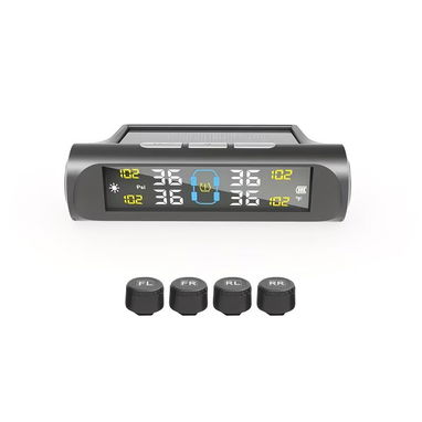 Sistema de Monitoreo de Presión de Neumáticos, TPMS con Carga Solar y Carga USB. Detector de ponches. - Img 120763971