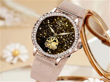 Hermoso Smartwatch NX19 IP68 de mujer Dorado manilla metalica - Img 67635820