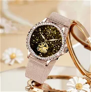 Hermoso Smartwatch Melanda NX19 IP68 de mujer Dorado manilla metalica - Img 45687088