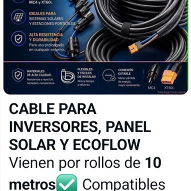 ECOFLOW, PANEL SOLAR, CABLES - 5/10