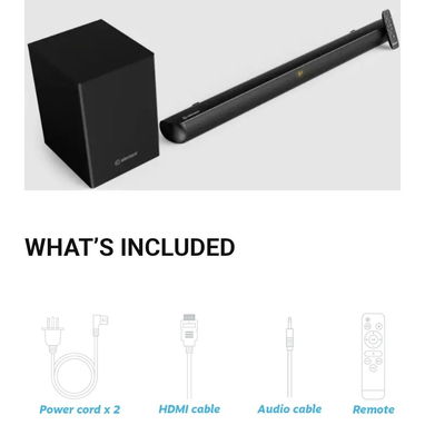 Barra de sonido 2.1. ELEMENT. Barra de Sonido: ⭐ 30W x 2 Largo 80cm. -Subwoofer Inalámbrico ⭐60W Largo. - Img 117525302