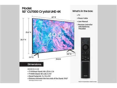 Smart TV 50" Samsung Crystal UHD Series-7 CU7000B - Img 65860560