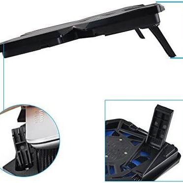 ✔️Base para laptop, enfriamiento para laptop con 4 ventiladores con luz LED roja, altura ajustable, portátil de hast - Img 123398288