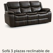 Sofá tres plazas reclinable de cuerina - Img 55374167