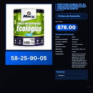 PINTURA ESMALTE AL AGUA ECOLÓGICO E01 COLOR BLANCO VPT -0284 - Img 57892873
