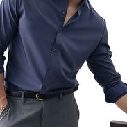 Camisa de vestir Azul Marino. Blanca. Negra cuello Chino. Verde Militar. Rojo vino 52465450 - Img 54410671