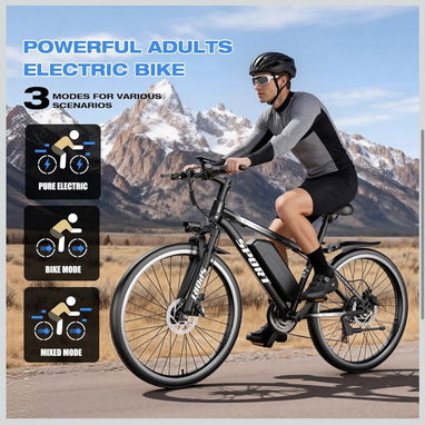 BICICLETA ELÉCTRICA GWEIT 26 NUEVA | 1500W PICO | HASTA 25 MPH | BATERÍA EXTRAÍBLE | NEGRA Al 53822315 - Img 122888032