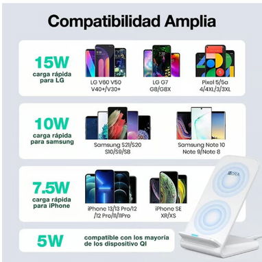1HORA 15W Soporte Con Carga Inalambrica - Blanco / 15 - Img 115972797
