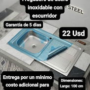 🔷 Fregadero de Acero Inoxidable con Escurridor, $22 usd ❗ - Img 55214692