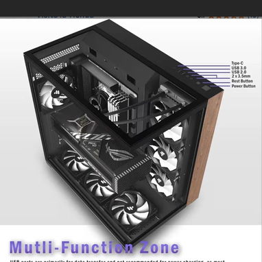 KEDIERS PC CASE ATX 6 PWM ARGB Ventiladores preinstalados, carcasa de computadora de torre media con vidrio templado de - Img 124296802