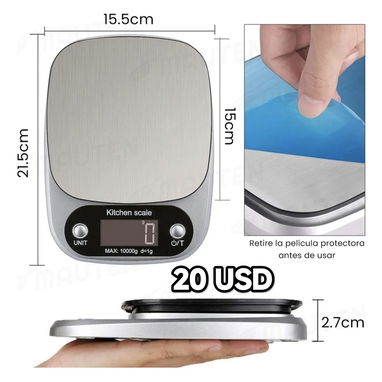 Pesa Digital De Cocina Pesa De 1 Gramo A 10 Kilos. Nueva - Img 116715459