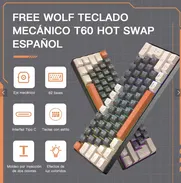 Free Wolf Teclado Mecánico Personalizado T60 Teclado Con Cable Conectado Tipo C Tecla Completa Luz De Fondo Sin Efecto F - Img 49010727