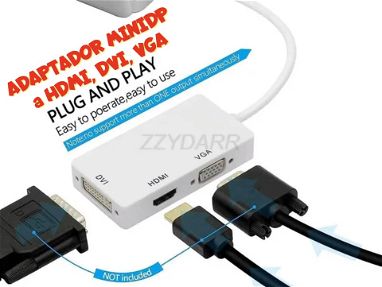 Adaptador Mini DisplayPort a HDMI,DVI,VGA o Convertidor Mini DisplayPort a HDMI,DVI,VGA - Img 53022237