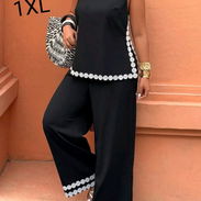 Conjunto talla XL negro con borde blanco - Img 58006114
