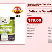 PINTURA ESMALTE AL AGUA ECOLÓGICO E01 COLOR BLANCO . - Img 56933423