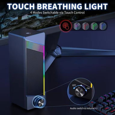 * Bocinas Gamer para PC con Luces RGB, USB y Auxiliar 3.5 mm - Img 121545238
