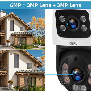 Sistema de Vigilancia con 4 cámaras POE, Dual Lens PTZ 6MP HD. Viene con todo! Nuevo en su Caja! Sellado! - Img 110909623