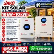 ⚡ KIT SAKO 10 KW INVERSOR + 10 KWH BATERÍA DE RESPALDO (HBR) - Img 57786025