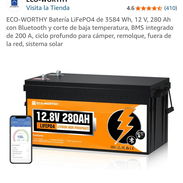 Bateria LiFePO4 12.8v x 280ah con mas de 15000 ciclos de carga de Vida util .BMS con bluetooh. - Img 56753876