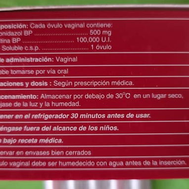 ©️- (OVULOS) Metronidazol 500mg + Nistatina 100 000 UI, 1 Tira de 5 Ovulos -©️ - Img 108787311